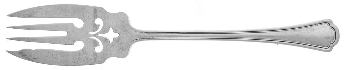 Clovelly (Sterling, 1912) Small Solid Cold Meat Serving Fork by Reed & Barton-1