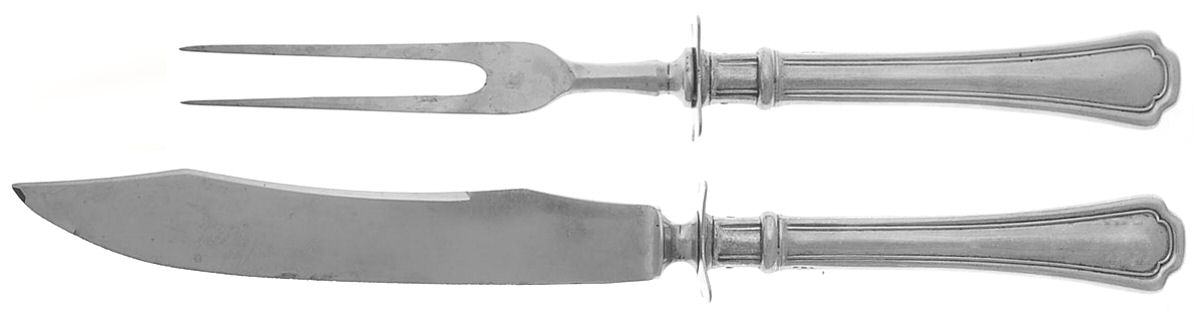 Clovelly (Sterling, 1912) Small Stainless Blade 2-Piece Steak Carving Set by Reed & Barton-1