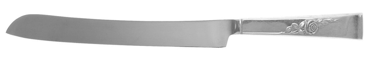 Classic Rose (Sterling, 1954) Wedding Cake Knife with Stainless Blade HC by Reed & Barton-1