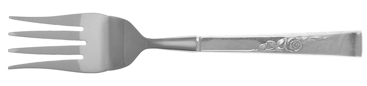 Classic Rose (Sterling, 1954) Cold Meat Fork Large, Stainless Tines HC by Reed & Barton-1