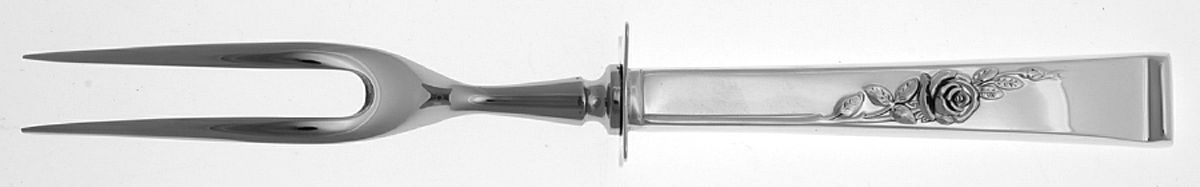 Classic Rose (Sterling, 1954) Small Steak Carving Fork with Stainless Prongs by Reed & Barton-1