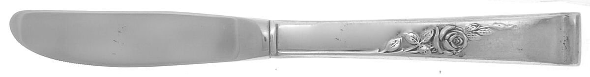 Classic Rose (Sterling, 1954) Modern Hollow Butter Spreader (Stainless) by Reed & Barton-1