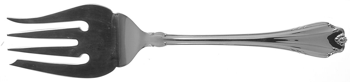 Country Charm (Silverplate, 1988) Medium Solid Cold Meat Serving Fork by Reed & Barton-1