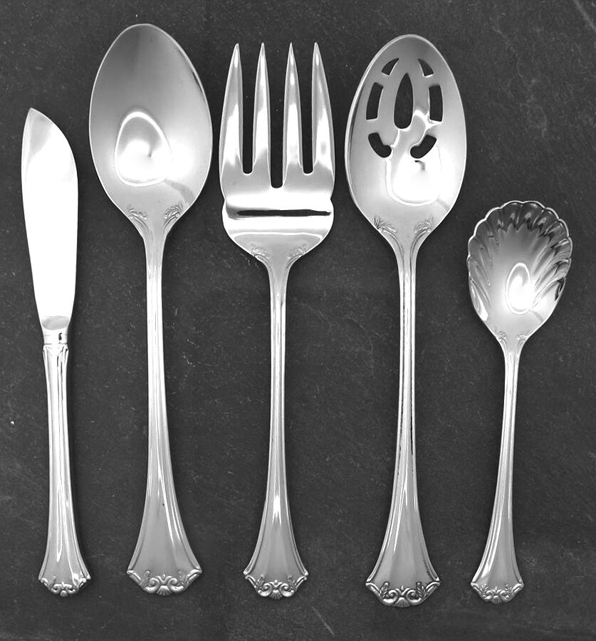 Country French (Stainless, 1984) 5 Piece Hostess Set by Reed & Barton-1