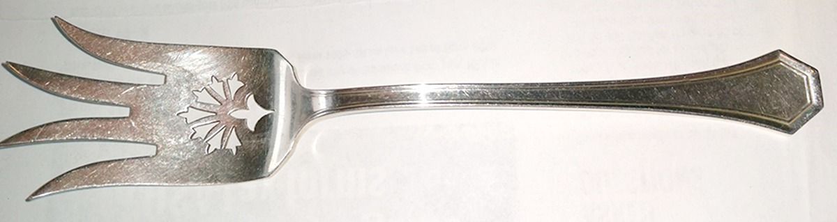Columbia (Sterling, 1912) Large Chipped Beef Fork by Reed & Barton-1