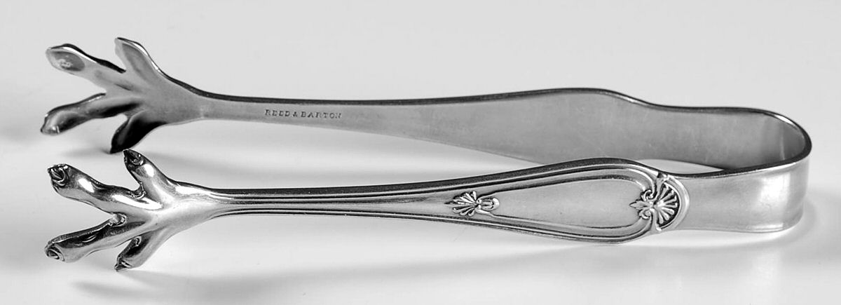 Corsican (Silverplate) Small Sugar Tongs by Reed & Barton-1