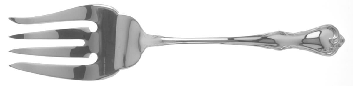 Cottage Rose (Silverplate, 1985) Medium Solid Cold Meat Serving Fork by Reed & Barton-1