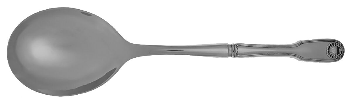 Colonial Shell (Stainless, 1961) Casserole Spoon with Smooth Stainless Bowl HC by Reed & Barton-1