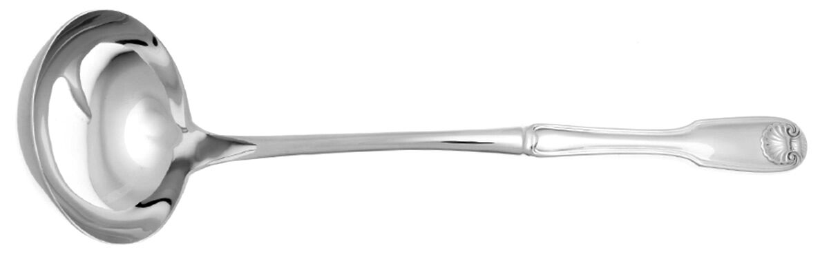 Colonial Shell (Stainless, 1961) Soup Ladle with Stainless Bowl HC by Reed & Barton-1