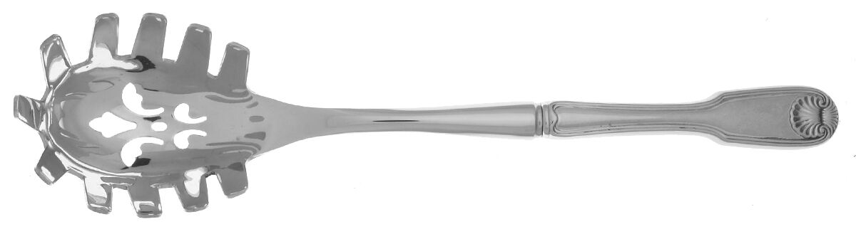 Colonial Shell (Stainless, 1961) Pasta Server with Stainless Bowl HC by Reed & Barton-1