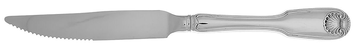 Colonial Shell (Stainless, 1961) Steak Knife Individual Hollow, Serrate HC by Reed & Barton-1