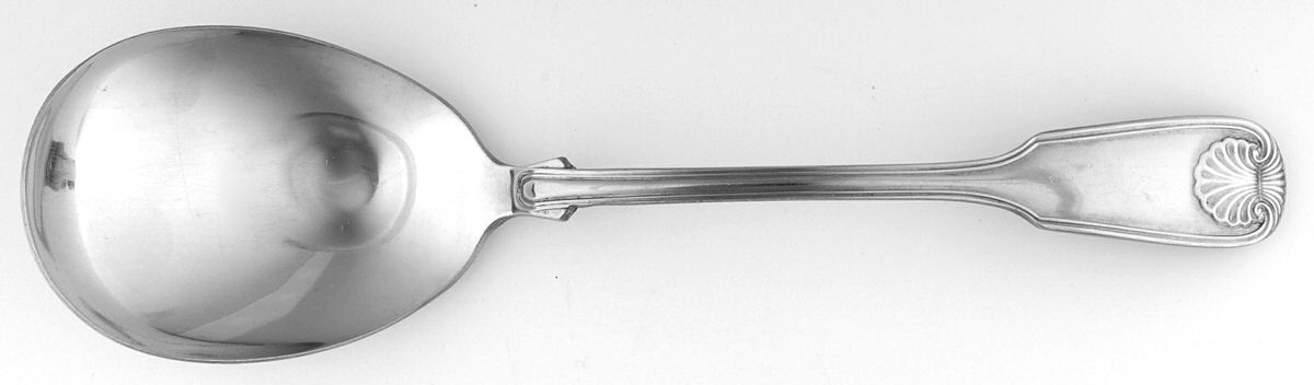Colonial Shell (Stainless, 1961) Solid Smooth Casserole Spoon by Reed & Barton-1