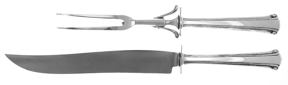 Cotillion (Sterling, 1938) (2 Pc)Carving Set-Lg Stnbl/Roast w/Sterling Guard by Reed & Barton-1