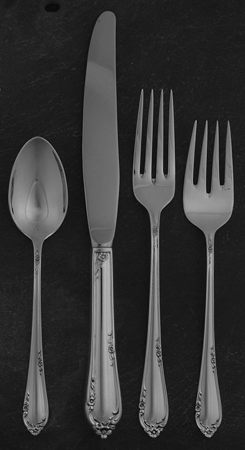Dancing Flowers (Sterling, 1950) 4 Piece Place Size Setting by Reed & Barton-1