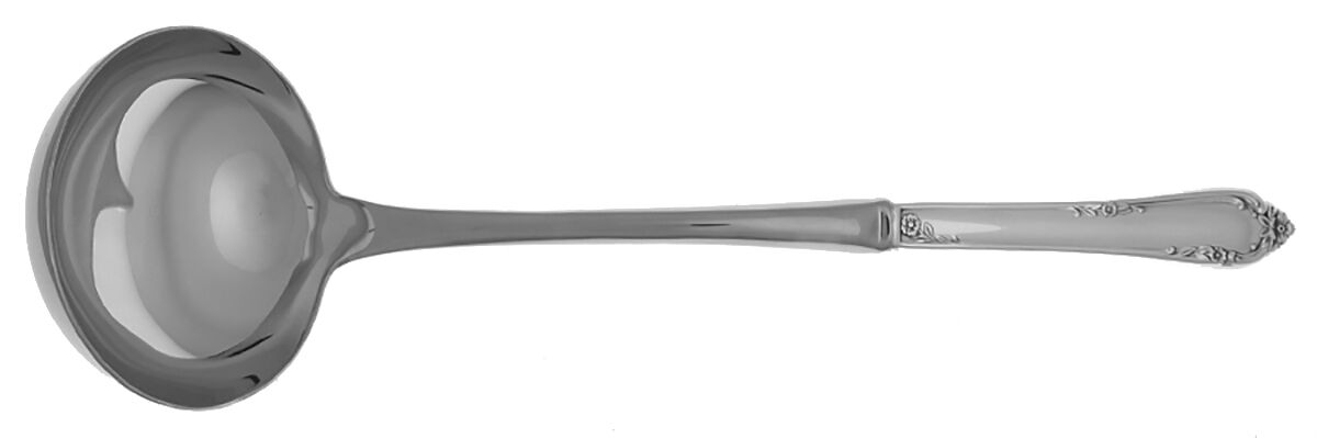 Dancing Flowers (Sterling, 1950) Soup Ladle with Stainless Bowl HC by Reed & Barton-1