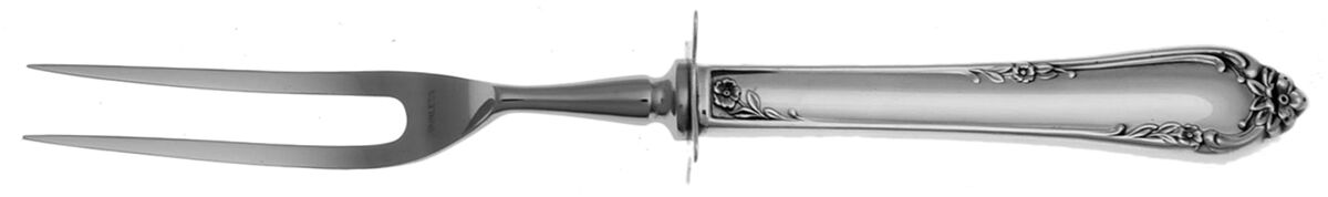 Dancing Flowers (Sterling, 1950) Small Steak Carving Fork with Stainless Prongs by Reed & Barton-1