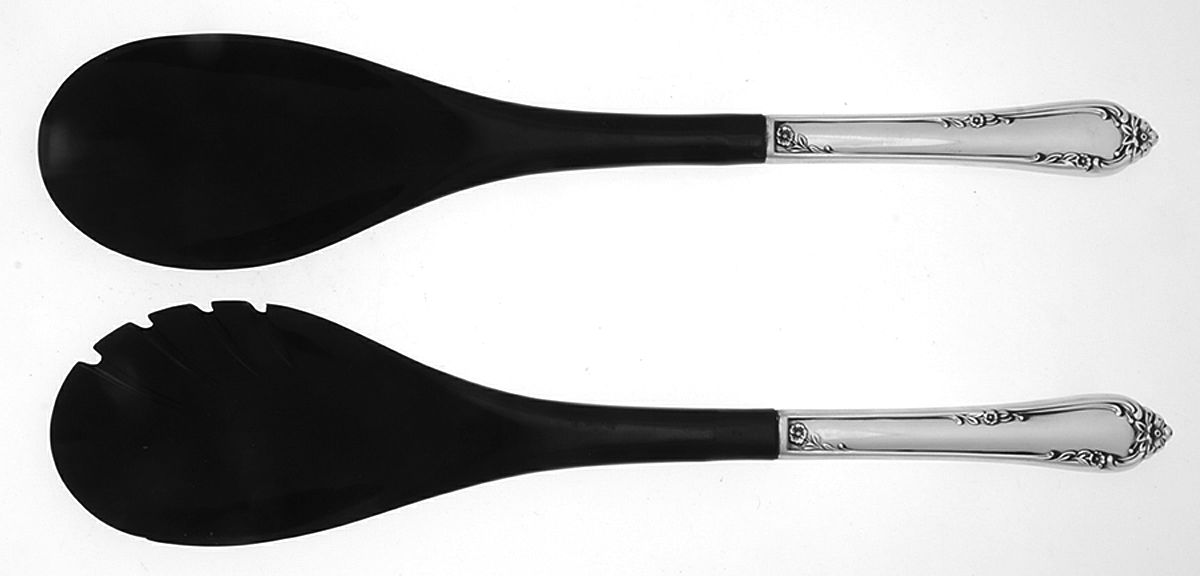 Dancing Flowers (Sterling, 1950) Plastic Bowl 2-Piece Salad Set by Reed & Barton-1