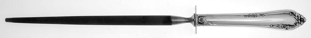 Dancing Flowers (Sterling, 1950) Large Steel Rod Knife Sharpener by Reed & Barton-1
