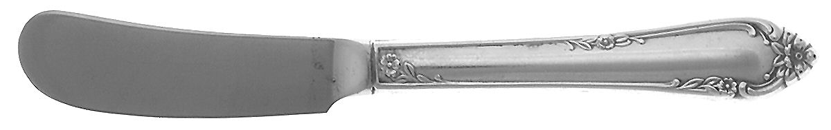Dancing Flowers (Sterling, 1950) Butter Spreader Hollow Hdl-Paddle/Stainless Blade by Reed & Barton-1