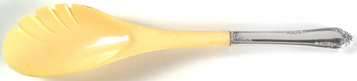 Dancing Flowers (Sterling, 1950) Salad Serving Fork with Plastic Prongs by Reed & Barton-1