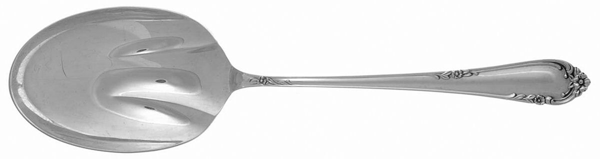 Dancing Flowers (Sterling, 1950) Solid Salad Serving Spoon by Reed & Barton-1
