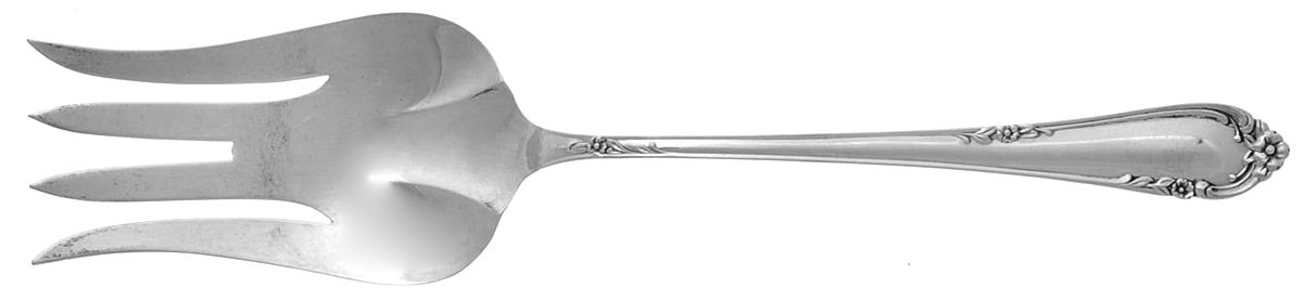 Dancing Flowers (Sterling, 1950) Solid Salad Serving Fork by Reed & Barton-1