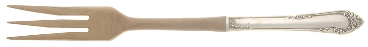 Dancing Flowers (Sterling, 1950) Salad Serving Fork with Wooden Prongs by Reed & Barton-1