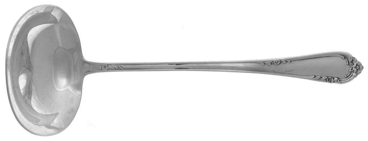 Dancing Flowers (Sterling, 1950) Solid Piece Cream Ladle by Reed & Barton-1