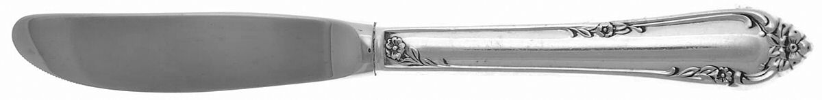 Dancing Flowers (Sterling, 1950) Modern Hollow Butter Spreader (Stainless) by Reed & Barton-1