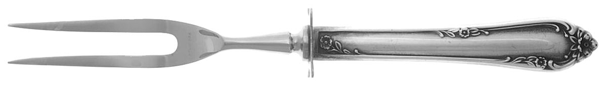 Dancing Flowers (Sterling, 1950) Small Steak Carving Fork with Stainless Prongs by Reed & Barton-1