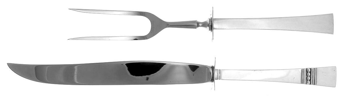 Diadem (Sterling, 1967) (2 Pc)Carving Set-Lg Stnbl/Roast w/Sterling Guard by Reed & Barton-1