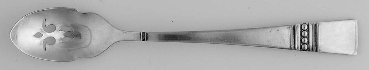 Diadem (Sterling, 1967) Short Handled Olive Spoon with Pierced Bowl by Reed & Barton-1