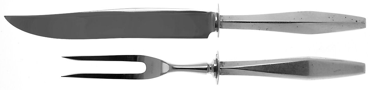 Diamond (Sterling, 1958) Small Steak 2-Piece Carving Set w/Stainless Blade by Reed & Barton-1