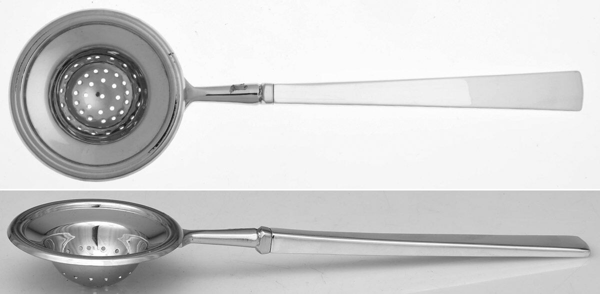 Dimension (Sterling, 1961) Tea Strainer Overcup Serving-Stainless Bowl HC by Reed & Barton-1