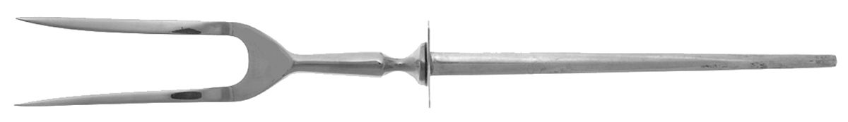 Dimension (Sterling, 1961) Lg Carving/Roast Fork-Stn Prong w/Sterling Guard by Reed & Barton-1