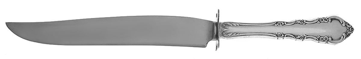 Dresden Rose (Silverplate, 1953) Small Steak Carving Knife with Stainless Blade by Reed & Barton-1