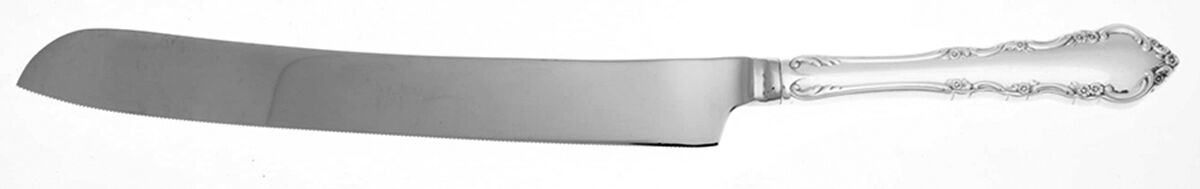 Dresden Rose (Silverplate, 1953) Wedding Cake Knife with Stainless Blade HC by Reed & Barton-1