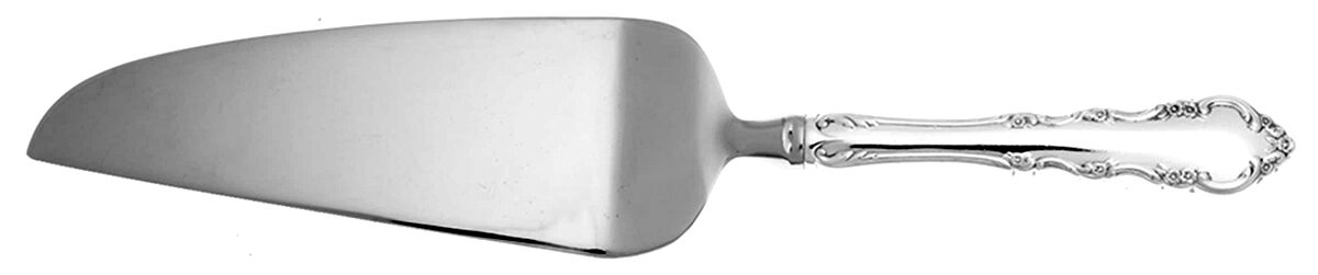 Dresden Rose (Silverplate, 1953) Pie and Cake Server with Stainless Blade HC by Reed & Barton-1