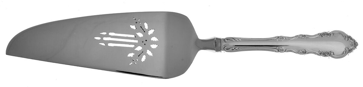 Dresden Rose (Silverplate, 1953) Holiday Pierced Pie and Cake Server  HC by Reed & Barton-1