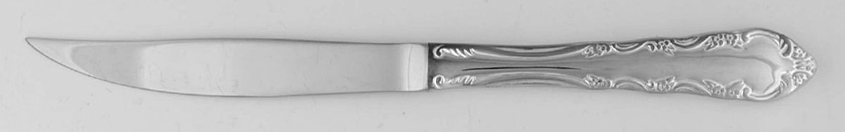 Dresden Rose (Silverplate, 1953) Solid Handled Serrated Individual Steak Knife by Reed & Barton-1