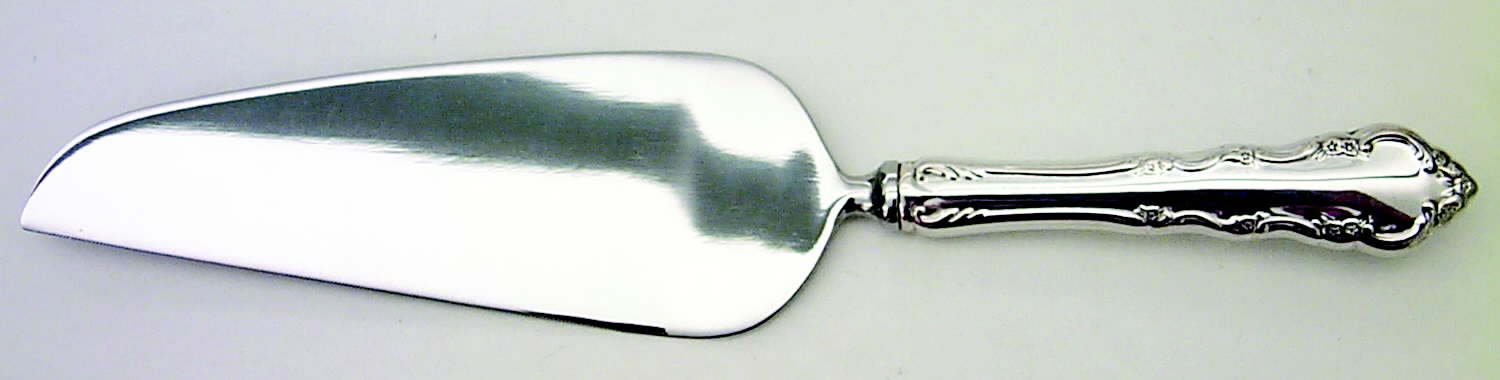 Dresden Rose (Silverplate, 1953) Pie & Cake Server with Stainless Blade by Reed & Barton-1
