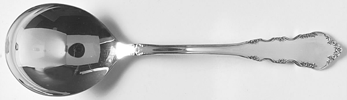 Dresden Rose (Silverplate, 1953) Round Bowl Soup Spoon (Gumbo) by Reed & Barton-1