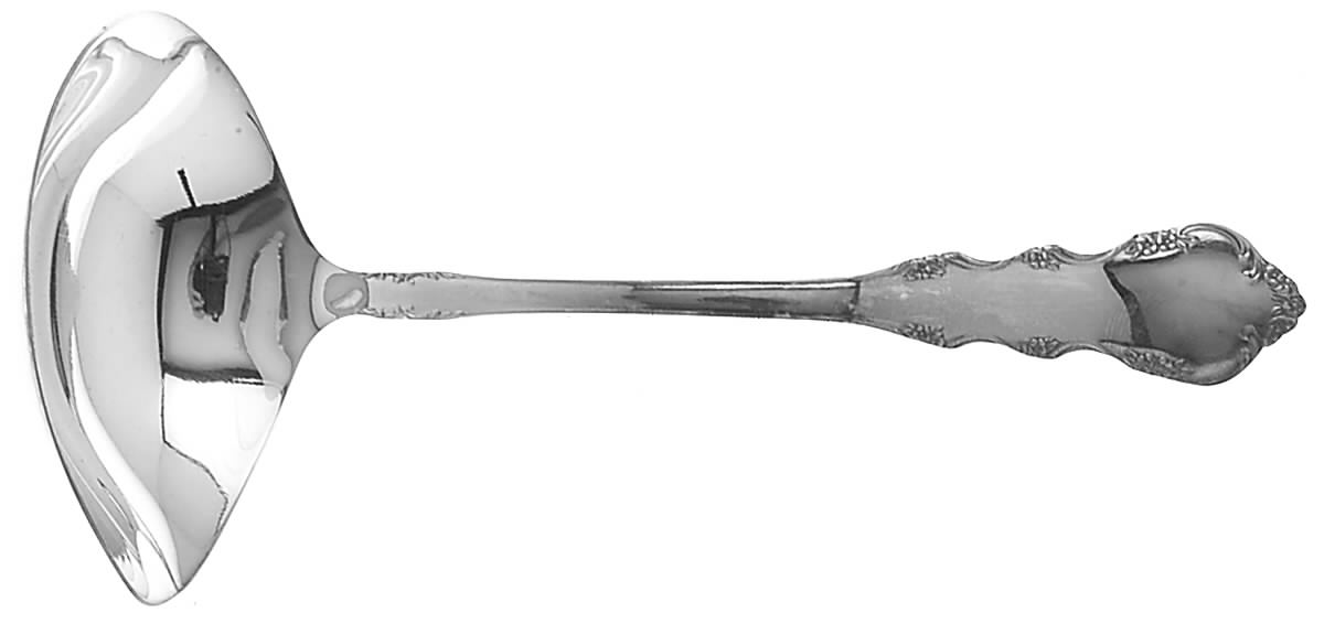 Dresden Rose (Silverplate, 1953) Solid Gravy Ladle by Reed & Barton-1