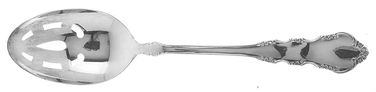 Dresden Rose (Silverplate, 1953) Pierced Tablespoon (Serving Spoon) by Reed & Barton-1