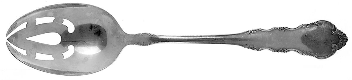 Dresden Rose (Silverplate, 1953) Pierced Tablespoon (Serving Spoon) by Reed & Barton-1