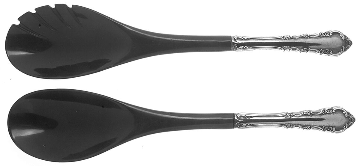 Dresden Rose (Silverplate, 1953) Plastic Bowl 2-Piece Salad Set by Reed & Barton-1