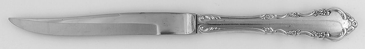 Dresden Rose (Silverplate, 1953) Individual Steak Knife w/Bevel Blade by Reed & Barton-1