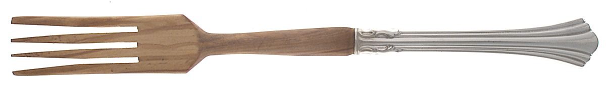Eighteenth Century (Sterling, 1971, Newer) Salad Serving Fork with Wooden Prongs by Reed & Barton-1
