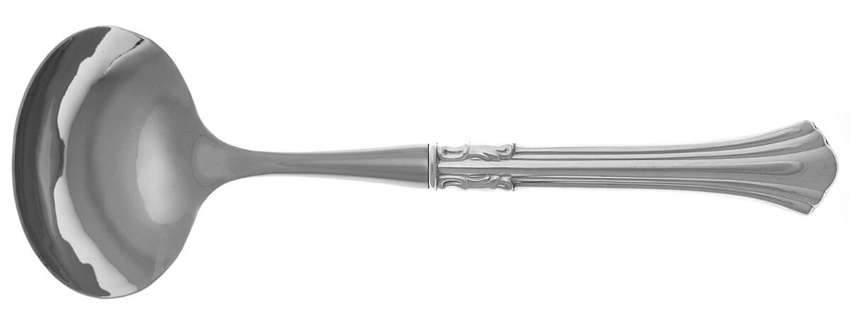 Eighteenth Century (Sterling, 1971, Newer) Gravy Ladle with No Spout Stainless Bowl HC by Reed & Barton-1