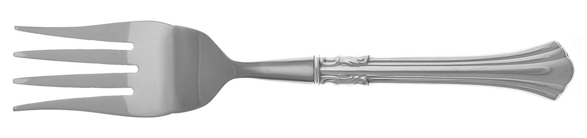 Eighteenth Century (Sterling, 1971, Newer) Cold Meat Fork Large, Stainless Tines HC by Reed & Barton-1